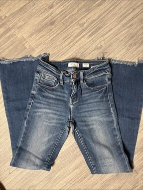 Girls KanCan Distressed Medium Blue Flare Jeans Size 12